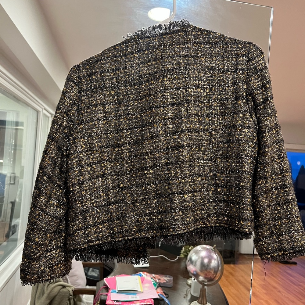 Black Good Tweed Coat size S / Petite